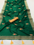 VICHITRA SILK SAREE WITH EMBROIDERY WORK