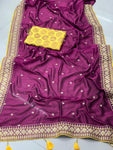 VICHITRA SILK SAREE WITH EMBROIDERY WORK