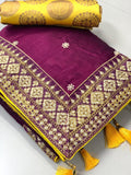 VICHITRA SILK SAREE WITH EMBROIDERY WORK